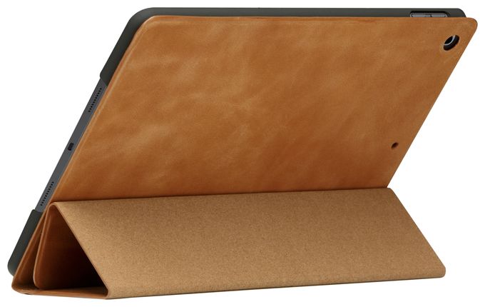 Folio aus Vollnarbenleder für Apple iPad Air 10.9"/Pro 11" bis 27,7 cm (10.9") Kratzresistent mit Magnetverschluss (Beige) Risskov 