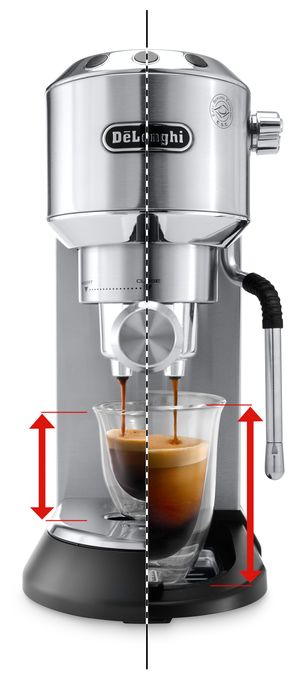 Siebträger Kaffeemaschine 15 bar 1300 W  EC885.M Dedica Arte (Silber) 