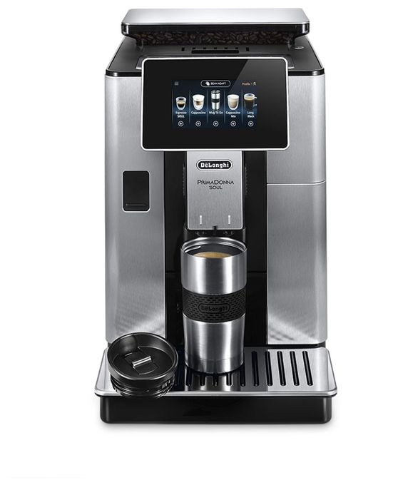 Kaffeevollautomat 19 bar 2,2 l 500 g AutoClean  PrimaDonna ECAM610.74.MB (Schwarz, Edelstahl) 