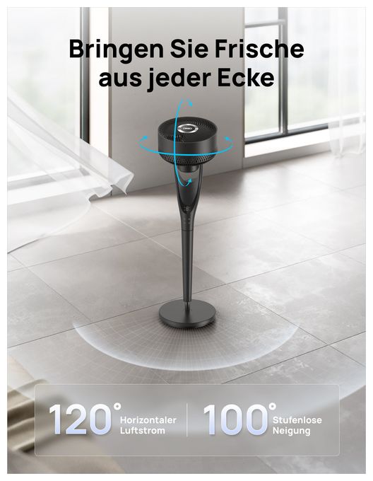 1700 m³/h Ventilator Stand 25 dB  TurboPoly 154 (Schwarz) 