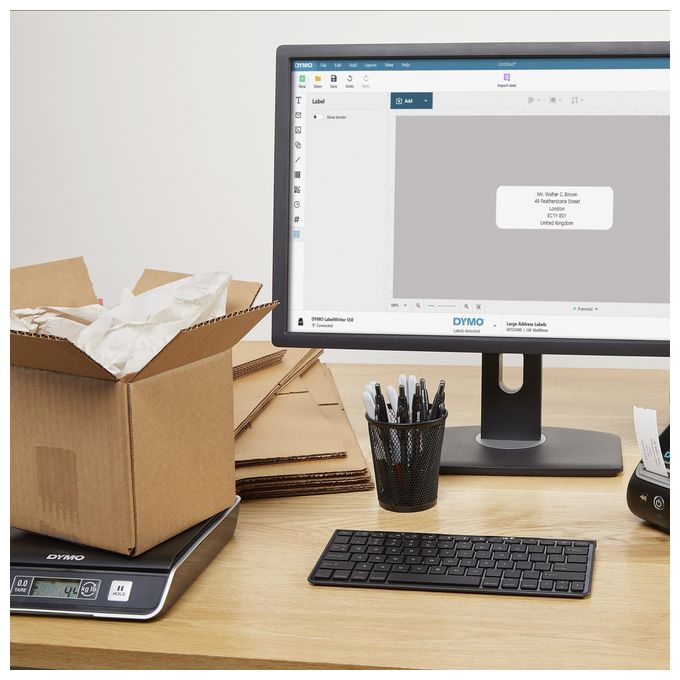 DYMO M2 Paketwaage | bis zu 2 kg | USB Briefwaage mit LCD-Bildschirm 