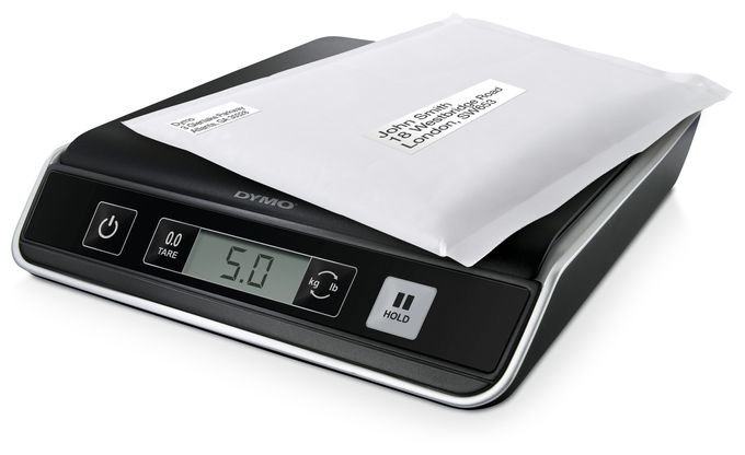 DYMO M5 Paketwaage | bis zu 5 kg | USB Briefwaage mit LCD-Bildschirm | 20 cm x 20 cm 