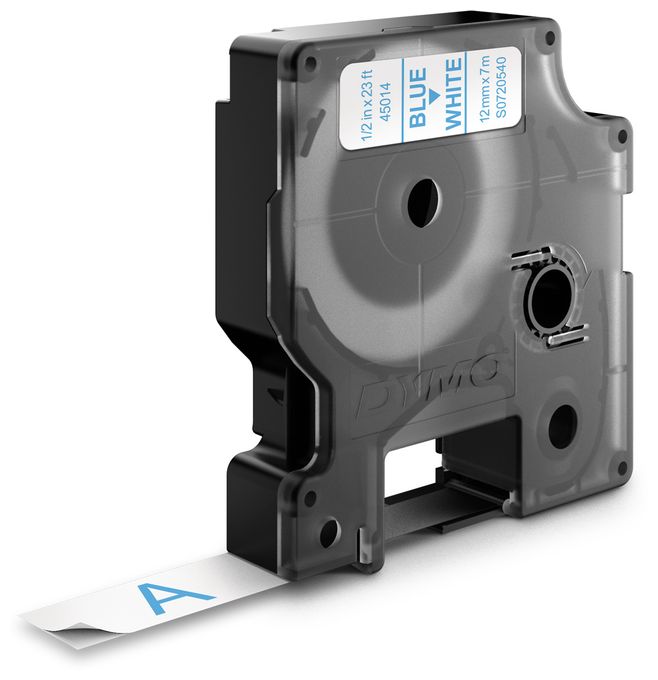 DYMO Original D1-Etikettenband | blau auf weiß | 12 mm x 7 m | selbstklebendes Schriftband | für LabelManager-Beschriftungsgerät 