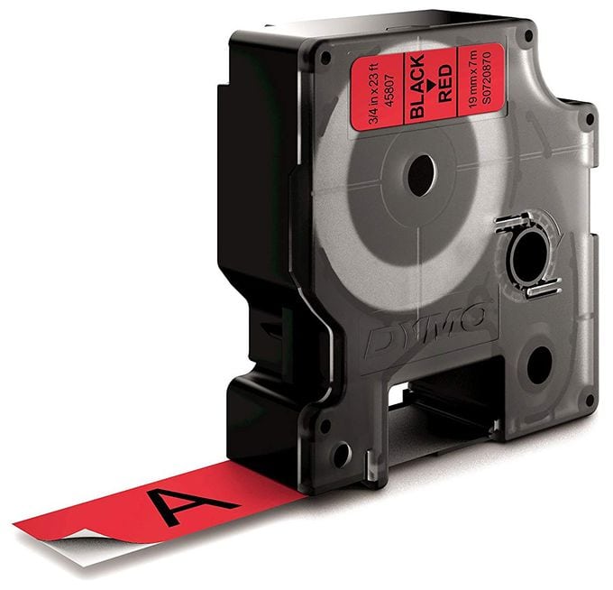 DYMO Original D1-Etikettenband | schwarz auf rot | 19 mm x 7 m | selbstklebendes Schriftband | für LabelManager-Beschriftungsgerät 