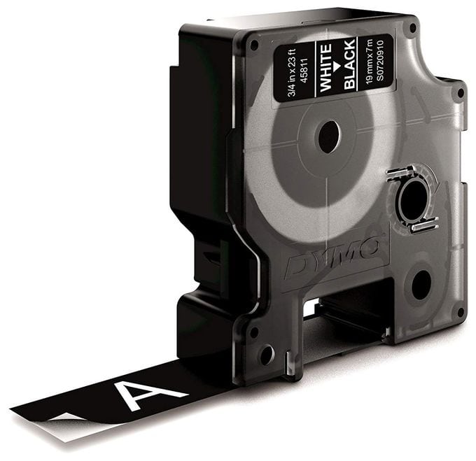 DYMO Original D1-Etikettenband | weiß auf schwarz | 19 mm x 7 m | selbstklebendes Schriftband | für LabelManager-Beschriftungsgerät 