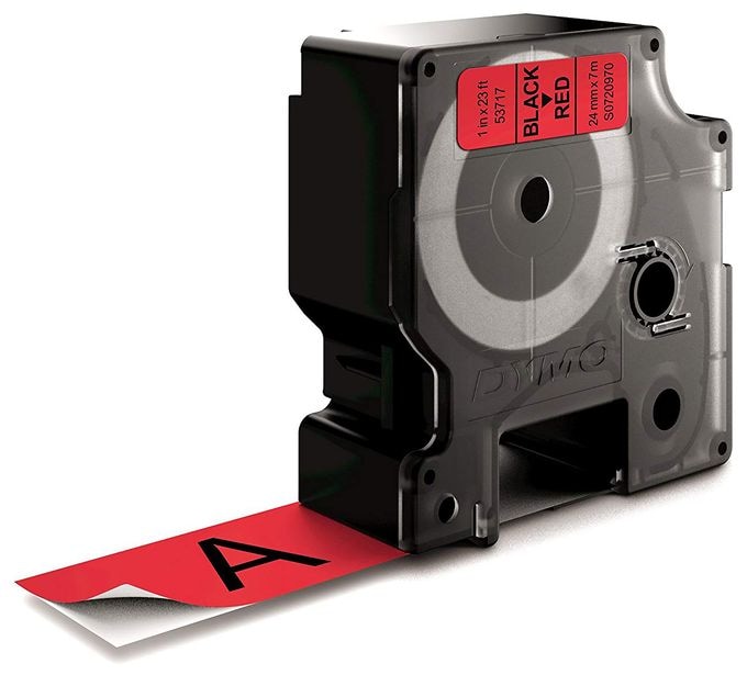 DYMO Original D1-Etikettenband | schwarz auf rot | 24 mm x 7 m | selbstklebendes Schriftband | für LabelManager-Beschriftungsgerät 