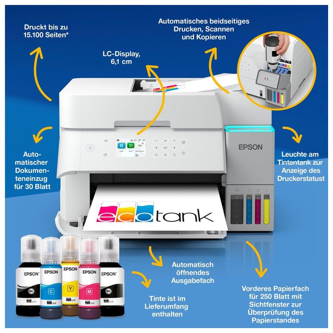 All in One A4 Tintenstrahl Drucker 4800 x 1200 DPI EcoTank ET-3956 