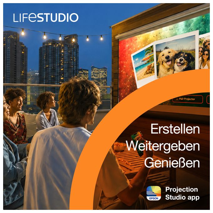 UHD 4K (3840x2160) 3LCD Laser Ultra-Short-Throw-Projektor 3600 ANSI Lumen  EH-LS670 Lifestudio Grand (Weiß) 