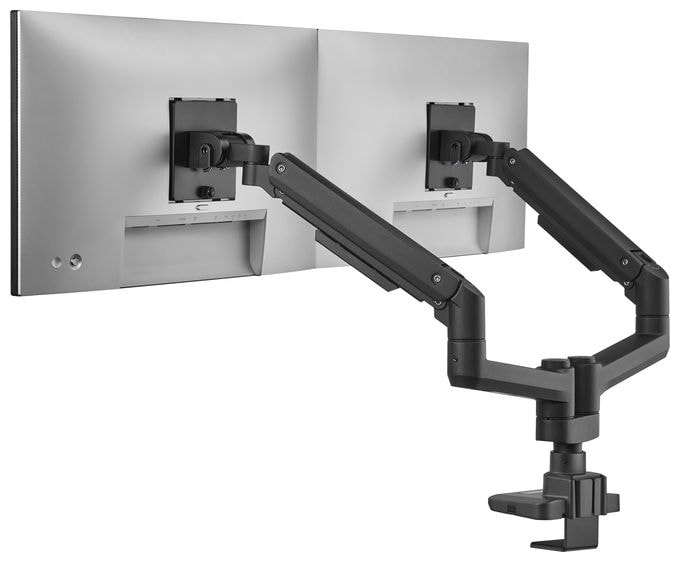 17"-35" Schwerlast-Doppelmonitor-Schreibtischhalterung, Schwarz 