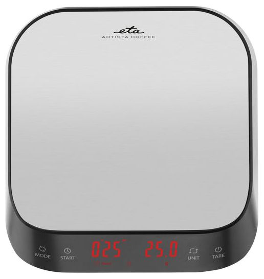 Elektronische Küchenwaage bis 3 kg Genauigkeit 0,1 g  Artista Coffee (Silber) 