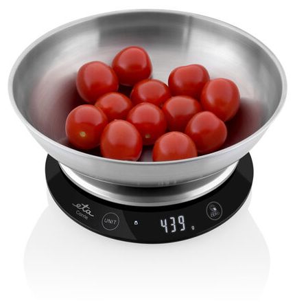 Elektronische Küchenwaage bis 5 kg Genauigkeit 1 g  Carrie (Schwarz, Edelstahl) 
