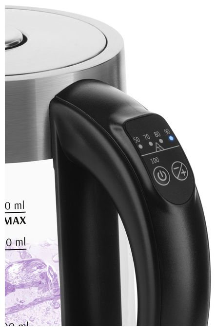 1,7 l Wasserkocher 2200 W (Edelstahl, Transparent) Crystela Digi II 