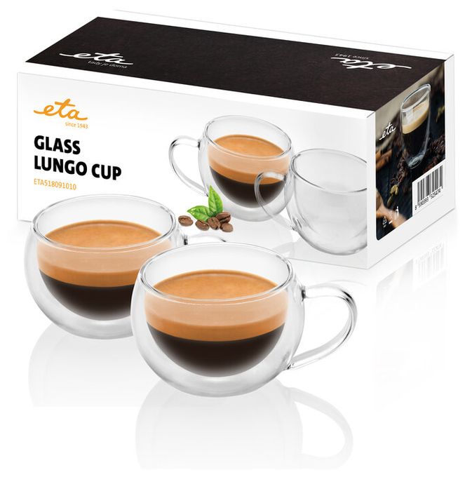  Doppelwandige Lungo Gläser (Transparent) 