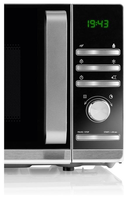 Freistehende Mikrowelle 700 W Größe: klein 5 Stufen  Galateo (Edelstahl, Schwarz) 