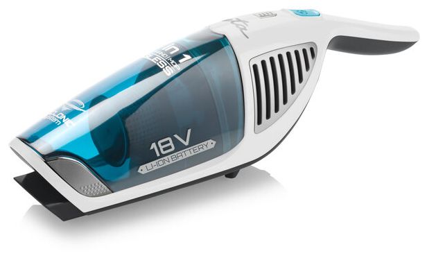 Handstaubsauger Beutellos bis 50 min Laufzeit 18 V HEPA (Schwarz, Blau, Transparent, Weiß) Moneto Aqua Plus 