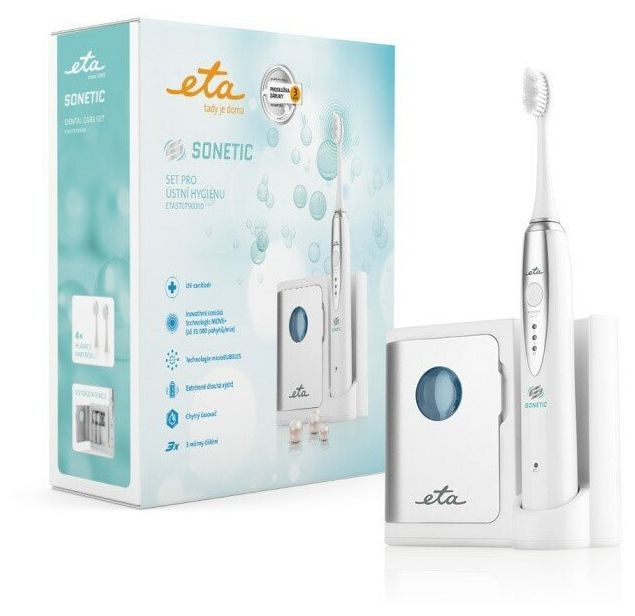 Vibrierende Zahnbürste für Erwachsene 31000 Bewegungen pro Minute  Sonetic mit UV (Weiß) 