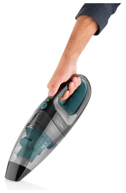Handstaubsauger Beutellos bis 15 min Laufzeit 7,2 V HEPA  Verto (Schwarz/Türkis) 