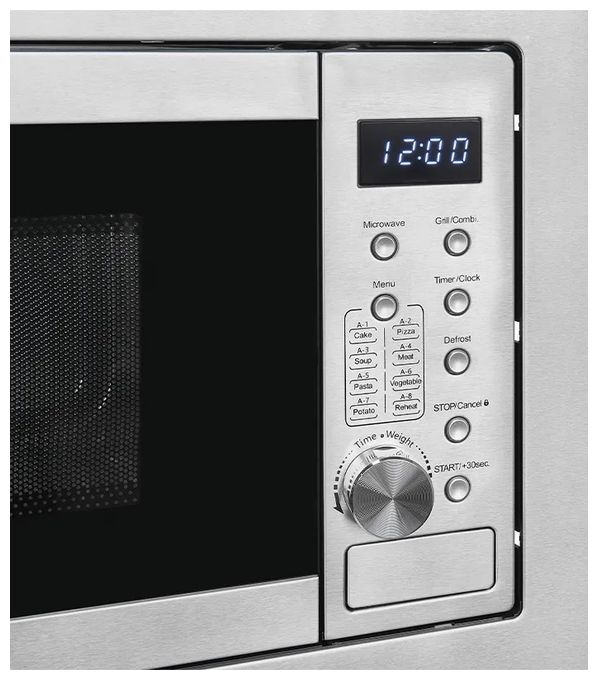 Einbau-Mikrowelle 1000 W Größe: klein 6 Stufen Grill (Edelstahl) EMW20-DG-020 