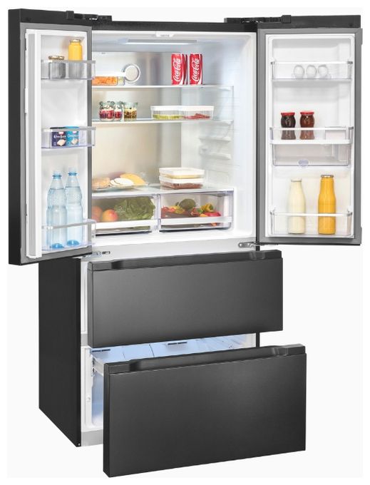 Side-by-Side Kühl-/ Gefrierkombination French Door 323 l / 183 l 307 kWh NoFrost 1830 mm x 836 mm  FD490-160-WS-202E (Grau) 