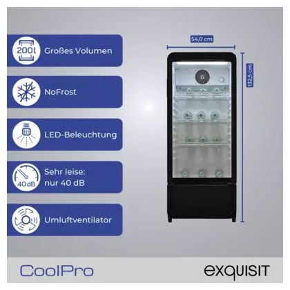200 l Kühlschrank freistehend EEK: D 610 kWh Jahr NoFrost  GKS180-GT-431D (Schwarz) 