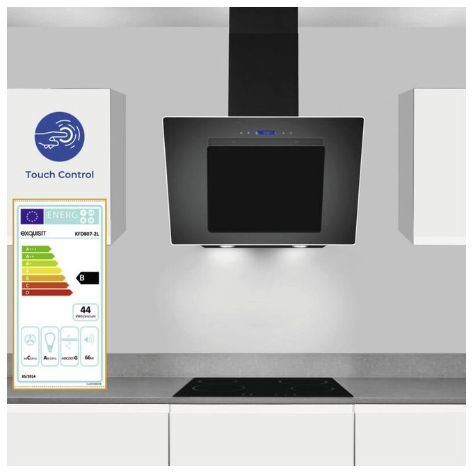 Dunstabzugshaube/Esse Wand 80 cm (Schwarz) KFD807-2L 