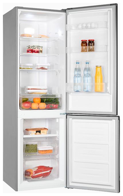 182 l / 71 l Kühl-Gefrierkombi freistehend NoFrost 141 kWh Jahr  KGC265-70-NF-040C (Edelstahl) 