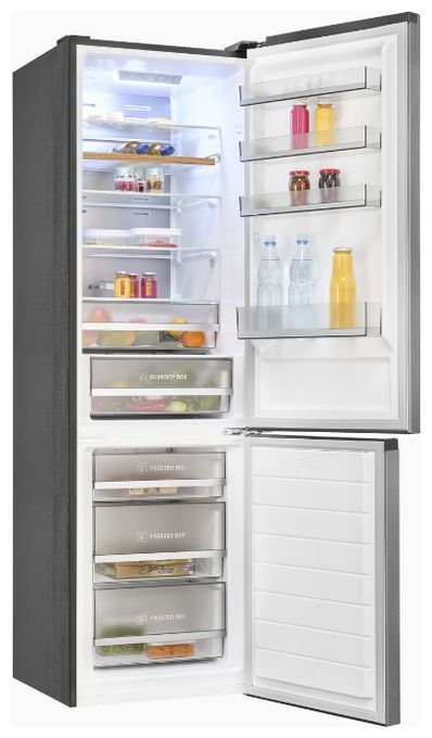264 l / 113 l Kühl-Gefrierkombi freistehend NoFrost 107 kWh Jahr  KGC380-115-NF-040A (Edelstahl) 