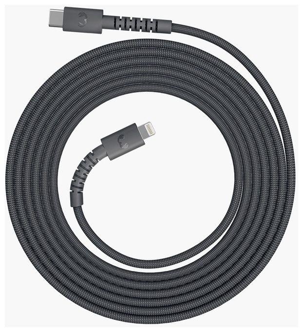 Stecker Rundkabel Lightning auf USB C 2 m  FlexWave (Grau) 