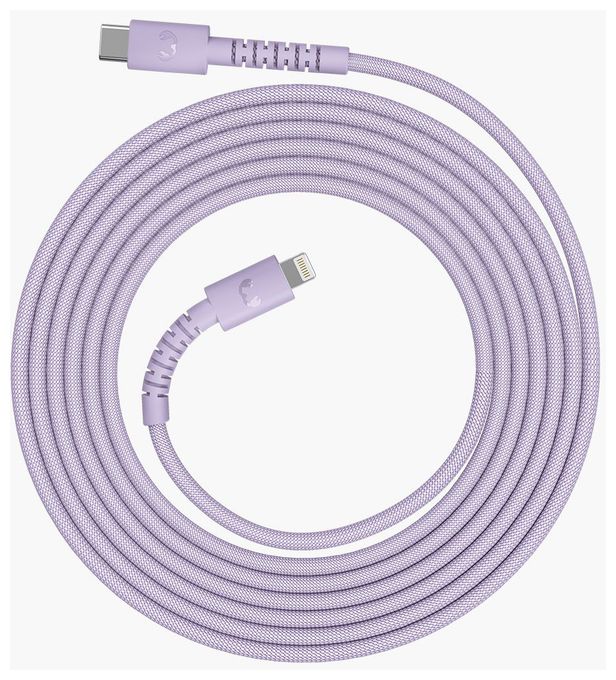 Stecker Rundkabel Lightning auf USB C bis 30 W 2 m  FlexWave (Violett) 
