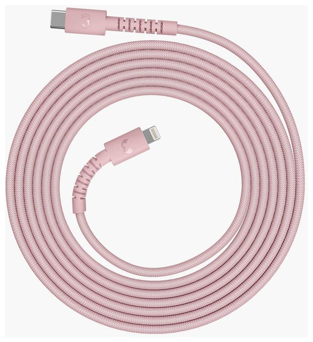 Stecker Rundkabel Lightning auf USB C 2 m  FlexWave (Pink) 