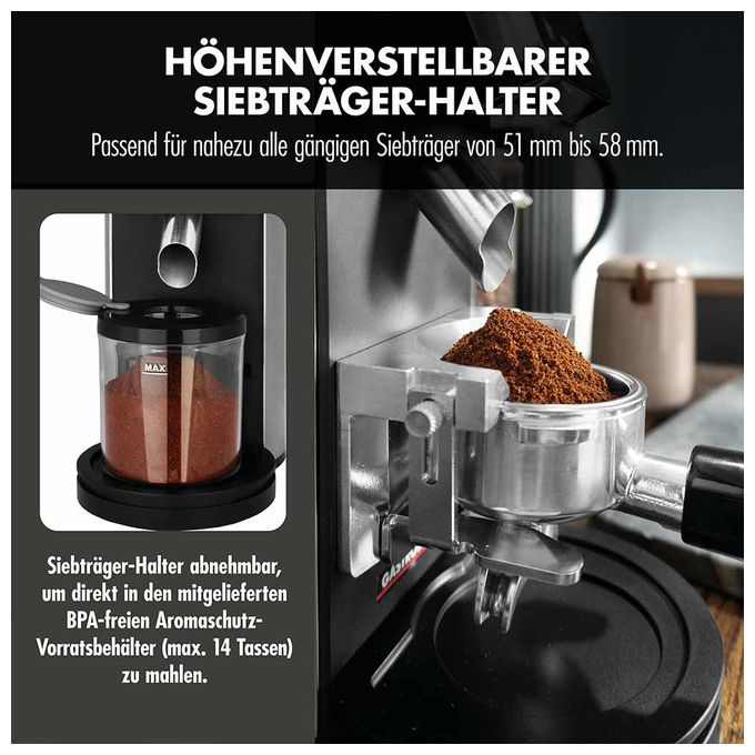 Kaffeemühle für 300 g 150 W (Schwarz, Transparent) 42644 Pro Touch 30 