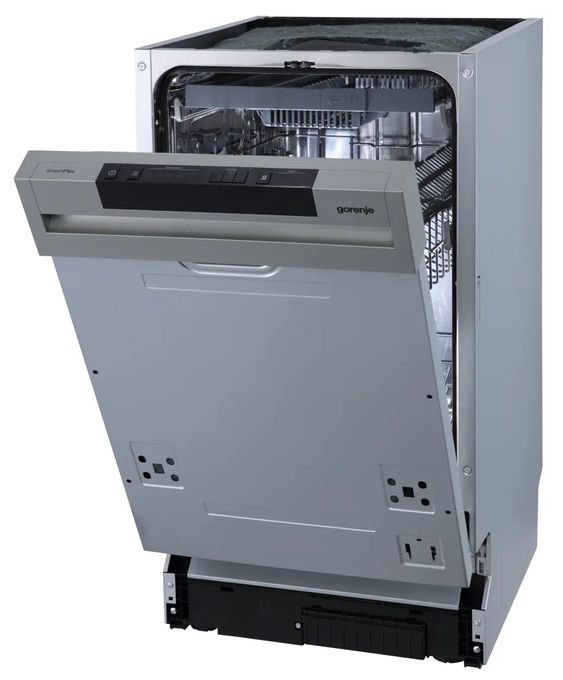 45 cm Geschirrspüler teilintegriert (ohne Front) leise 11 Maßgedecke aquaStop Funktion Auto Open (Silber) GI561D10SEB 