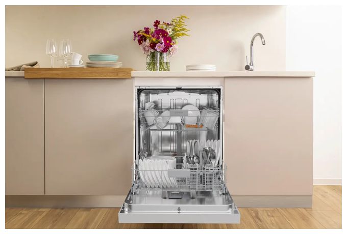 60 cm Geschirrspüler unterbaufähig leise 14 Maßgedecke aquaStop Funktion Auto Open (Silber) GU642C90X 