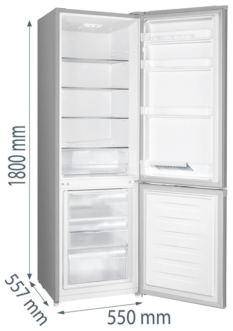 198 l / 71 l Kühl-Gefrierkombi freistehend 210 kWh Jahr  RK4182PS4 (Grau) 
