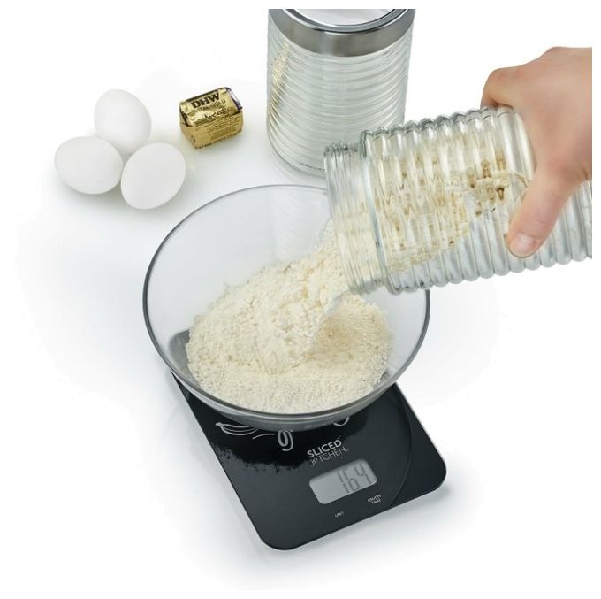 Elektronische Küchenwaage bis 5 kg Genauigkeit 1 g  KS202 Family Line (Schwarz) 