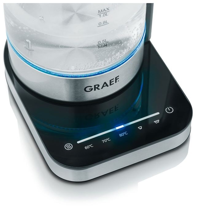 1,0 l Wasserkocher 2000 W (Schwarz, Edelstahl, Transparent) WK350 