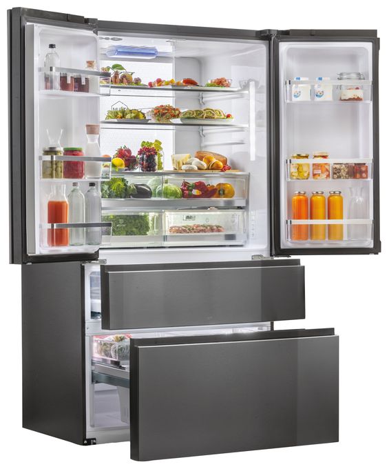 Side-by-Side Kühl-/ Gefrierkombination 484 l / 266 l 386 kWh NoFrost 1900 mm x 1005 mm  HB26FSNAAA (Schwarz) 