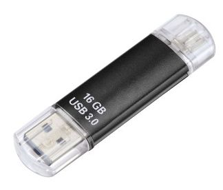 USB Type-A / Micro-USB Stick 16 GB  123998 Laeta Twin (Schwarz) 