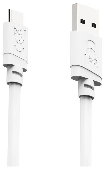 0,48 Gbit/s Stecker Rundkabel USB A auf USB C 2 m  125151 (Weiß) 