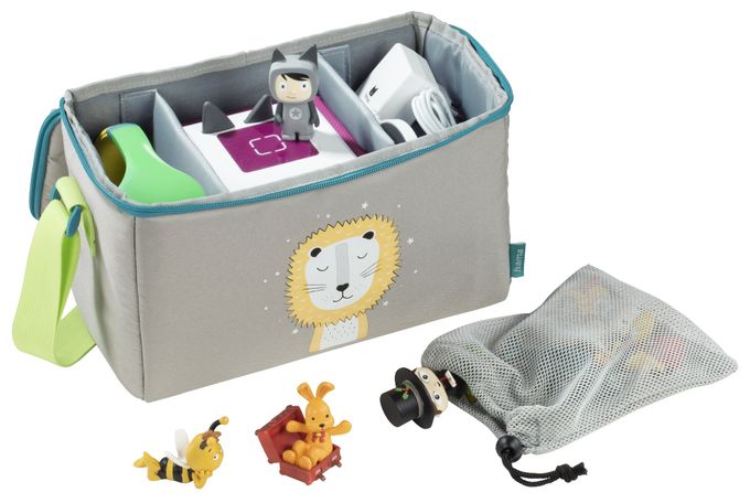  132433 Lucky Lion - Tasche für Tonie Box (Grün, Grau) 