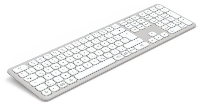 Heimbüro Tastatur RF Wireless + Bluetooth 2.4 GHz  173064 WK-550 (Grau, Weiß) 