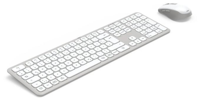 Heimbüro Tastatur RF Wireless + Bluetooth 2.4 GHz  173066 WKM-550 (Grau, Weiß) 