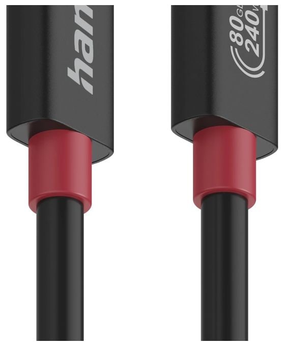 80000 Gbit/s Stecker Rundkabel USB C auf USB C bis 240 W 1 m  200799 (Schwarz) 