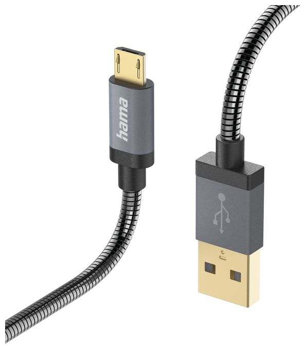 0,48 Gbit/s Stecker USB A auf Micro-USB B 1,5 m  201549 Metall (Anthrazit) 