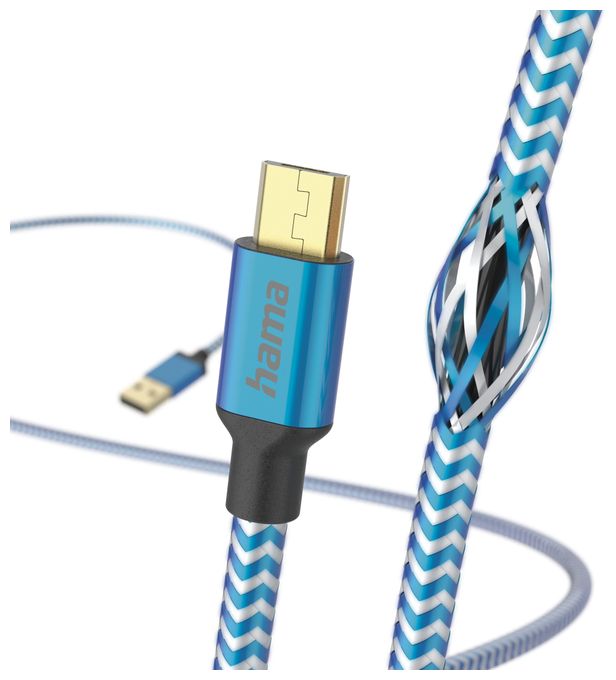 0,48 Gbit/s Stecker USB A auf Micro-USB B 1,5 m  201555 Reflective (Blau) 