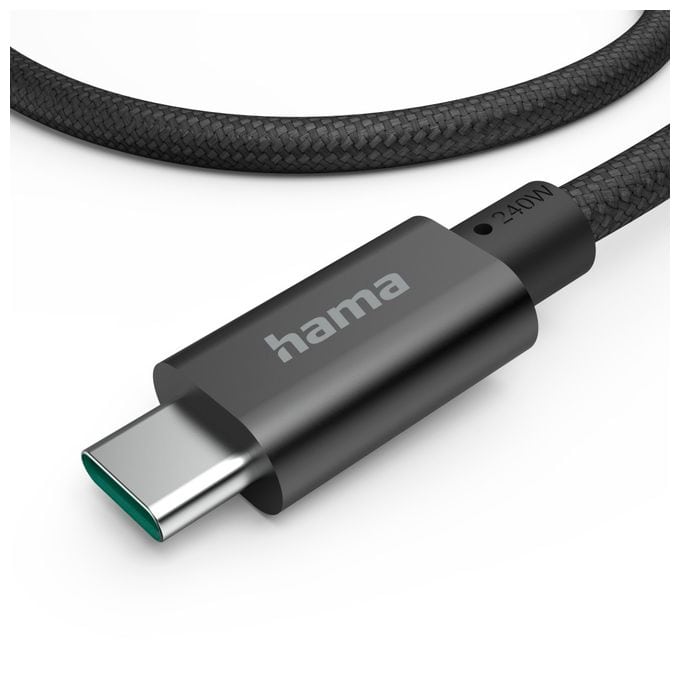 5 Gbit/s Stecker Rundkabel USB C auf USB C bis 240 W 1,5 m  201702 (Schwarz) 