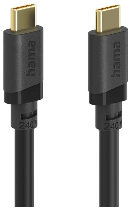 5 Gbit/s Stecker Rundkabel USB C auf USB C bis 240 W 1,5 m  202009 (Schwarz) 