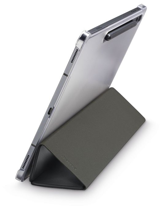 Folio aus Kunststoff für Samsung Galaxy Tab S9 FE+ bis 31,5 cm (12.4") mit Klappverschluss (Schwarz, Transparent) 222007 Fold Clear 