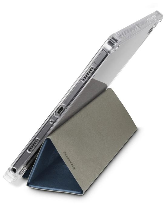 Folio aus Mikrofaser, Samt für Samsung Galaxy Tab A9+ (11") bis 27,9 cm (11") Fallbeständigkeit, Staubresistent, Kratzresistent, Schockresistent mit Magnetverschluss (Blau, Transparent) 227016 Extreme Protect 