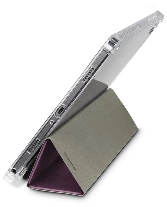 Folio aus Mikrofaser, Samt für Samsung Galaxy Tab A9+ (11") bis 27,9 cm (11") Stoßfest, Kratzresistent, Schockresistent mit Magnetverschluss (Bordeaux, Transparent) 227017 Extreme Protect 